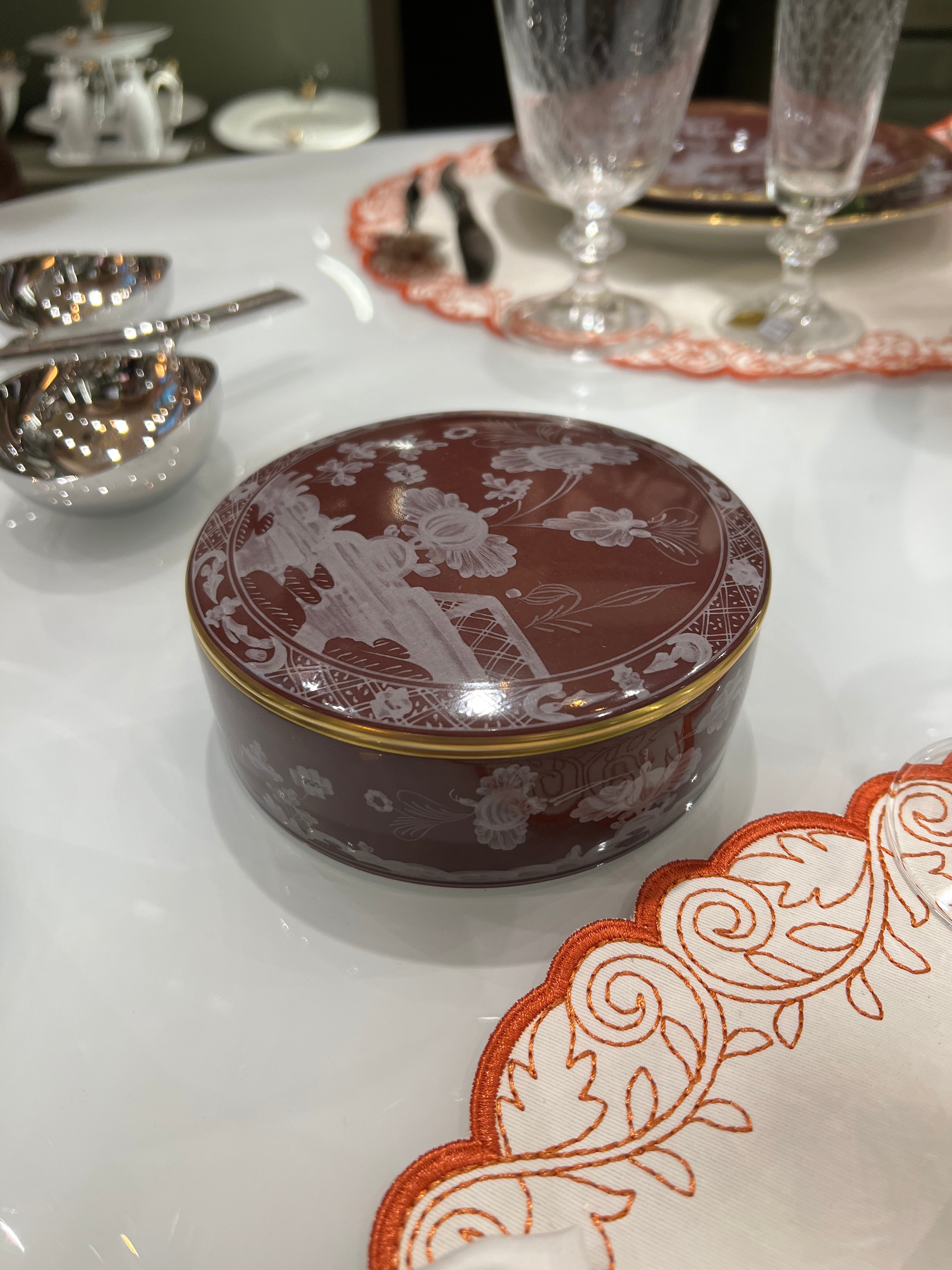 CAIXA REDONDA MARROM CIPRIA RICHARD GINORI R01237-017-5080 13cm