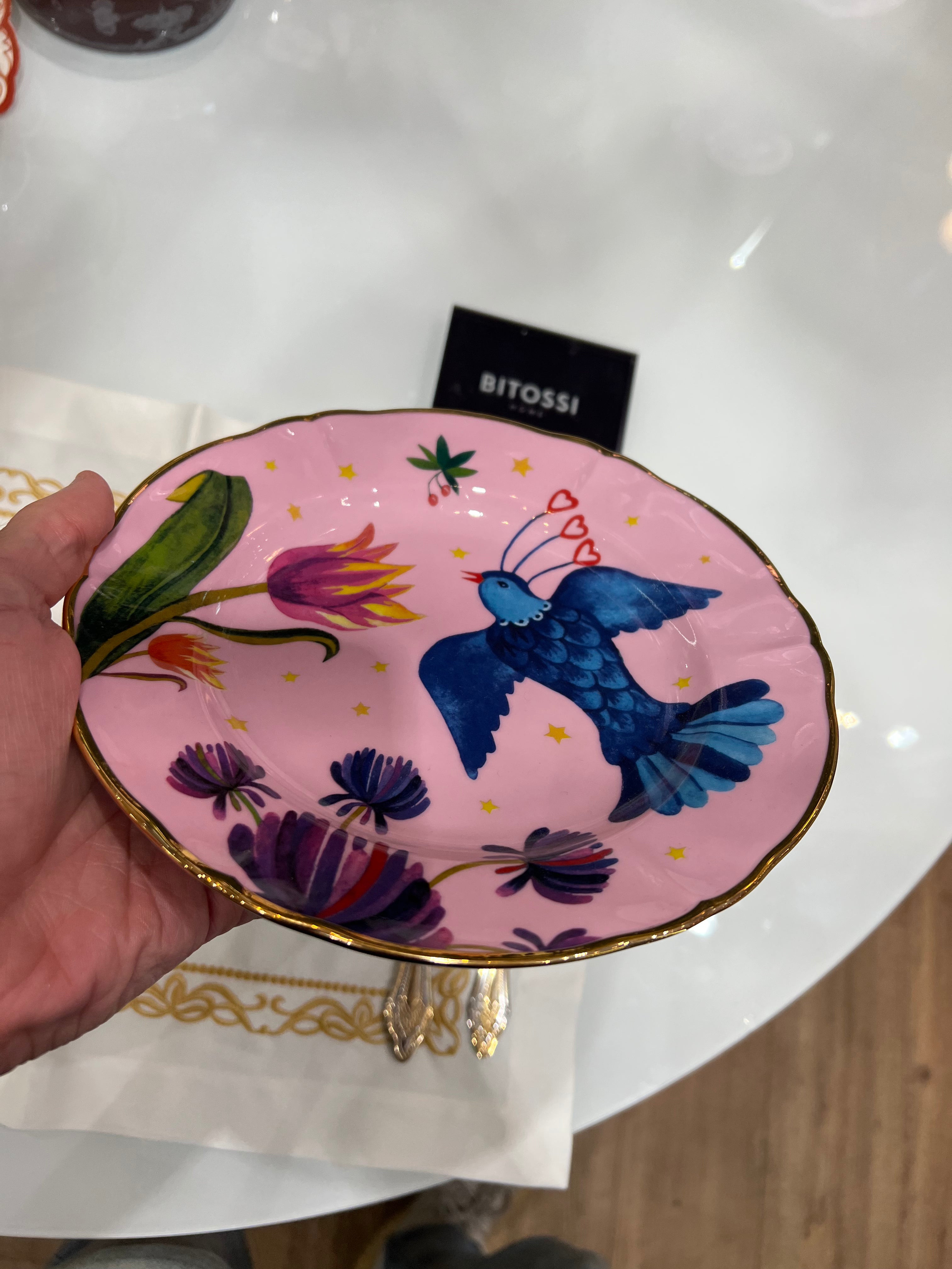 Prato Sobremesa Floral Vintage